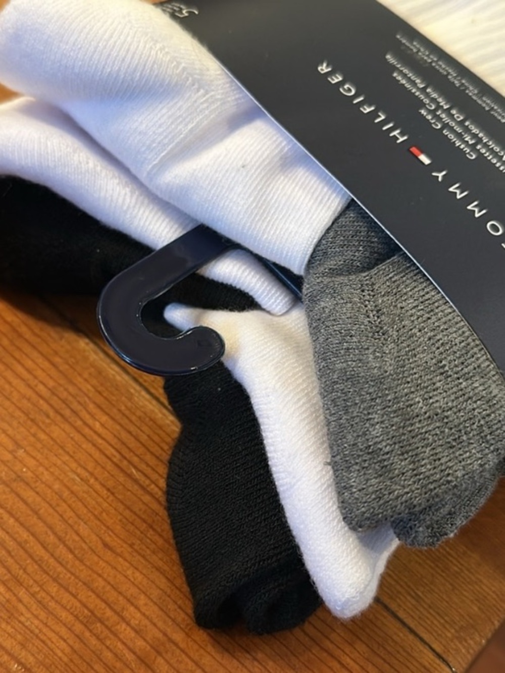 Tommy Hilfiger cushion crew socks 5 pairs gray white black men’s NWT - Picture 3 of 3